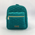 China factory women laptop quilted velvet backpack bag for girls